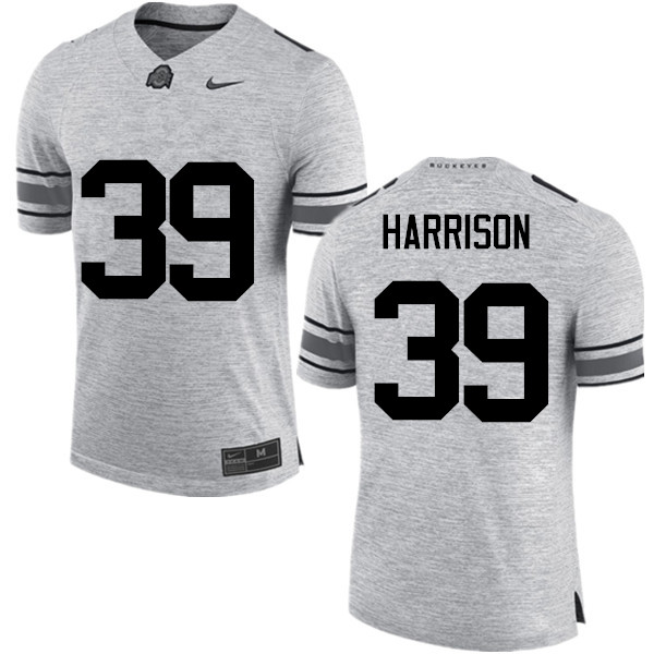 Men Ohio State Buckeyes #39 Malik Harrison College Football Jerseys Game-Gray